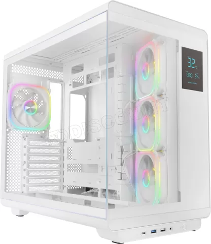 Photo de Boitier Moyen Tour ATX Mars Gaming MC-RevPro RGB avec panneaux vitrés (Blanc)