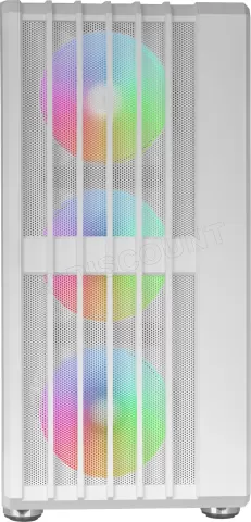 Photo de Boitier Moyen Tour ATX Mars Gaming MC-Vault RGB avec panneau vitré (Blanc)