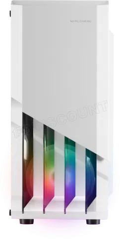 Photo de Boitier Moyen Tour ATX Mars Gaming MC-X2 RGB avec panneau vitré (Blanc)