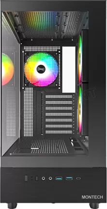 Photo de Boitier Moyen Tour ATX Montech XR RGB avec panneaux vitrés (Noir)