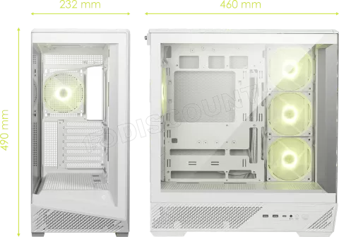 Photo de Boitier Moyen Tour ATX MSI Mag Pano 130R Project Zero RGB avec panneaux vitrés (Blanc)
