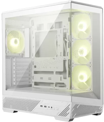 Photo de Boitier Moyen Tour ATX MSI Mag Pano 130R Project Zero RGB avec panneaux vitrés (Blanc)