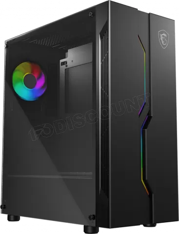 Photo de Boitier Moyen Tour ATX MSI Mag Vampiric 010 RGB avec panneaux vitrés (Noir)