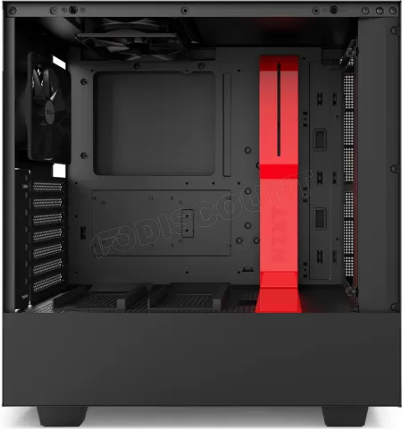 Photo de Boitier Moyen Tour ATX NZXT H500 avec panneau vitré (Noir/Rouge)