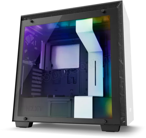 Photo de Boitier Moyen Tour ATX NZXT H710i RGB avec panneau vitré (Noir/Blanc)