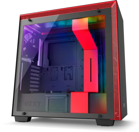 Photo de Boitier Moyen Tour ATX NZXT H710i RGB avec panneau vitré (Noir/Rouge)