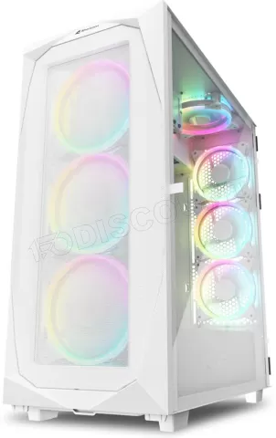 Photo de Boitier Moyen Tour ATX Sharkoon Rev300 RGB avec panneaux vitrés (Blanc)