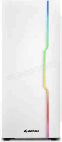 Photo de Boitier Moyen Tour ATX Sharkoon Slider RGB avec panneau vitré (Blanc)