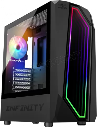 Photo de Boitier Moyen Tour ATX Spirit of Gamer Infinity RGB avec panneaux vitrés (Noir)