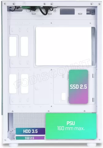 Photo de Boitier Moyen Tour ATX Spirit Of Gamer Spectra Artic RGB avec panneaux vitrés (Blanc)