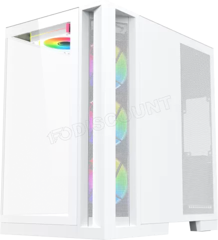 Photo de Boitier Moyen Tour ATX Xigmatek Aqua 7 RGB avec panneaux vitrés (Blanc)