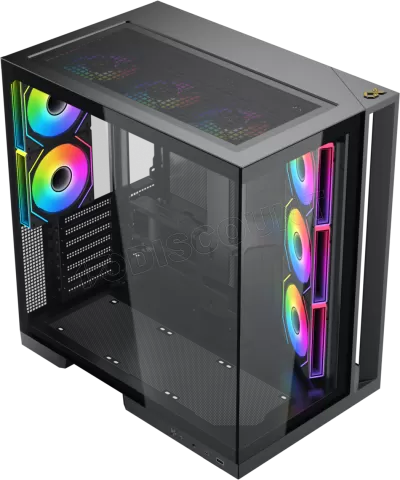 Photo de Boitier Moyen Tour ATX Xigmatek Aqua 7 RGB avec panneaux vitrés (Noir)