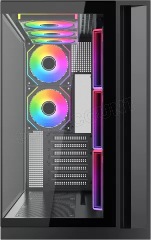 Photo de Boitier Moyen Tour ATX Xigmatek Aqua 7 RGB avec panneaux vitrés (Noir)