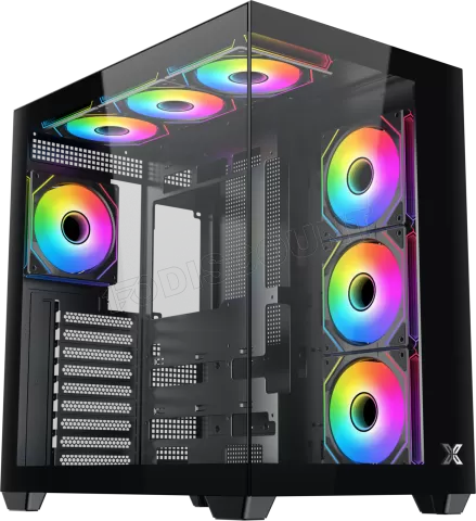 Photo de Boitier Moyen Tour ATX Xigmatek Aqua V Air H23A RGB avec panneaux vitrés (Noir)
