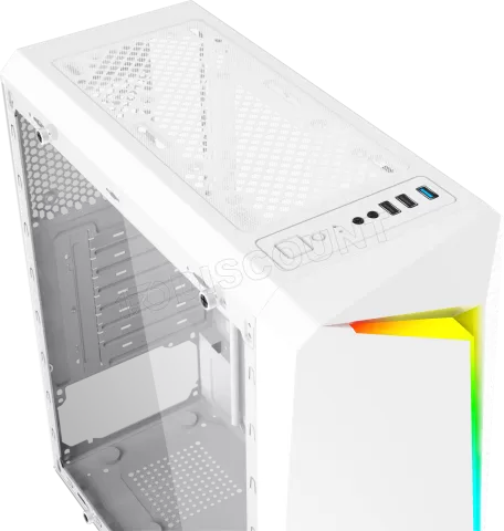 Photo de Boitier Moyen Tour ATX Xigmatek Vortex RGB avec panneau vitré (Blanc)