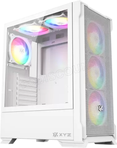 Photo de Boitier Moyen Tour ATX XYZ AirOne 300 X Mesh RGB avec panneau vitré (Blanc)