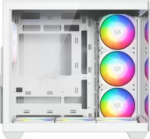 Photo de Boitier Moyen Tour ATX XYZ Tesseract X RGB avec panneaux vitrés (Blanc)