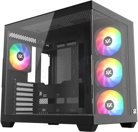 Photo de Boitier Moyen Tour ATX XYZ Tesseract X RGB avec panneaux vitrés (Noir)
