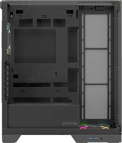 Photo de Boitier Moyen Tour ATX XYZ Trifecta Hydrotemp RGB avec panneaux vitrés (Noir) avec Watercooling
