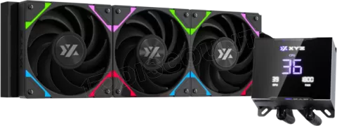 Photo de Boitier Moyen Tour ATX XYZ Trifecta Hydrotemp RGB avec panneaux vitrés (Noir) avec Watercooling