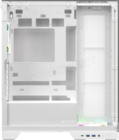 Photo de Boitier Moyen Tour ATX XYZ Trifecta RGB avec panneaux vitrés (Blanc)