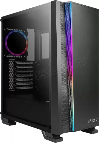 Photo de Boitier Moyen Tour E-ATX Antec NX500 RGB avec panneau vitré (Noir)