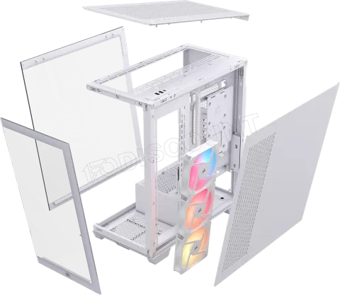Photo de Boitier Moyen Tour E-ATX Corsair 3500X RS-R RGB avec panneaux vitrés (Blanc)