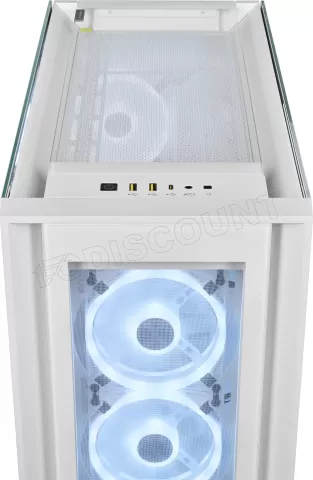 Photo de Boitier Moyen Tour E-ATX Corsair iCue 5000X QL Edition RGB avec panneaux vitrés (Blanc)