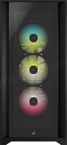 Photo de Boitier Moyen Tour E-ATX Corsair iCue 5000X RGB avec panneaux vitrés (Noir)