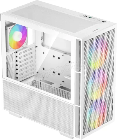 Photo de Boitier Moyen Tour E-ATX DeepCool CH560 RGB avec panneau vitré (Blanc)