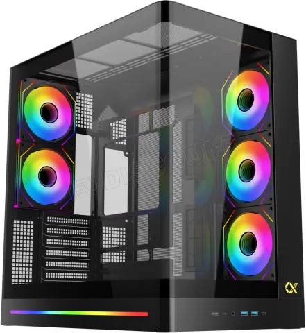 Photo de Boitier Moyen Tour E-ATX Xigmatek Pano II Air RGB avec panneaux vitrés (Noir)