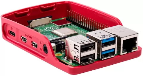 Photo de Boitier officiel pour Raspberry Pi 4 (Blanc/Rouge)