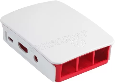 Photo de Boitier pour Raspberry Pi 3 B (Blanc/Rouge)