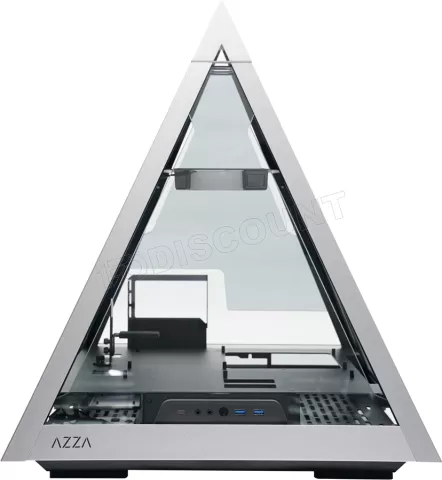 Photo de Boitier Pyramide E-ATX Azza 804L avec panneaux vitrés (Argent)
