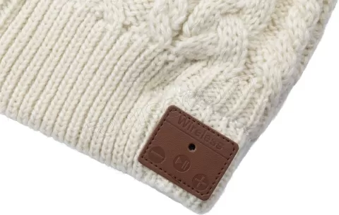 Photo de Bonnet-Casque Micro Bluetooth GadgetMonster Music Hat Knitted (Blanc)