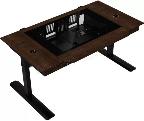 Photo de Bureau Gamer E-ATX Lian-Li DK-07 Wood (Noir/Marron)