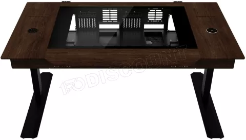 Photo de Bureau Gamer E-ATX Lian-Li DK-07 Wood (Noir/Marron)