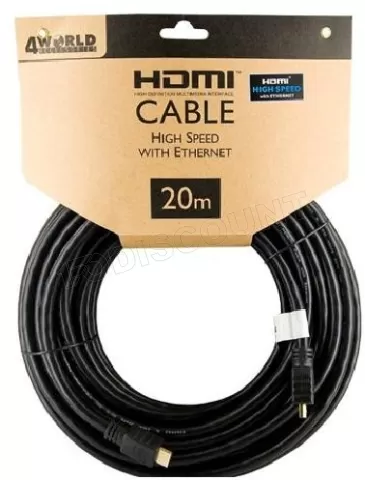 Photo de Cable 4World HDMI 20m M/M v1.4 (Noir)