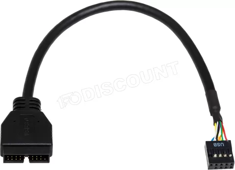 Photo de Cable adaptateur Akyga USB 2.0 (10 broches) vers port interne USB 3.0 (20 broches)