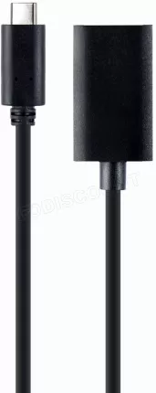 Photo de Cable adaptateur CableXpert USB-C vers DisplayPort 15cm M/F (Noir)
