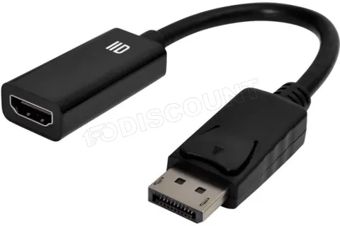 Photo de Câble adaptateur D2 Diffusion DisplayPort mâle 1.3 vers HDMI femelle (Type A) 15cm (Noir)