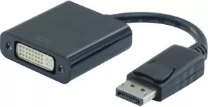 Photo de Câble adaptateur Dacomex DisplayPort mâle 1.1 vers DVI-D femelle 15cm (Noir)