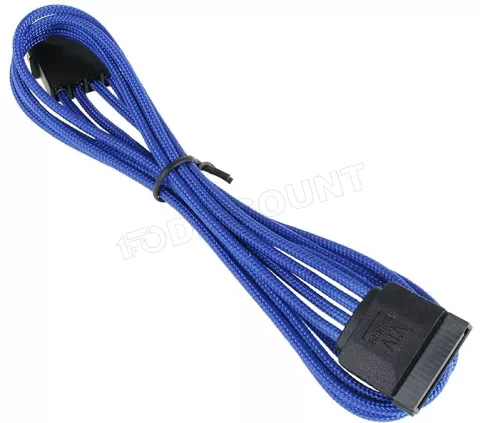Photo de Cable adaptateur d'alimentation Bitfenix Molex vers S-ATA (Noir/Gainé Bleu)