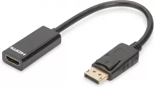 Photo de Câble adaptateur Digitus DisplayPort mâle 1.1 vers HDMI femelle (Type A) 15cm (Noir)