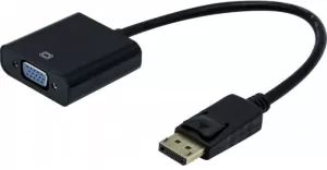 Photo de Câble adaptateur DisplayPort mâle 1.2 vers VGA femelle (D-sub DE-15) 20cm (Noir)