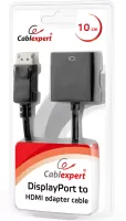 Photo de Câble adaptateur Gembird DisplayPort mâle 1.1 vers HDMI femelle (Type A) 10cm (Noir)