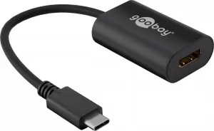 Photo de Cable adaptateur Goobay USB-C vers HDMI Femelle 2.0 20cm (Noir)