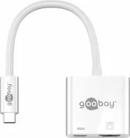 Photo de Cable adaptateur Goobay USB type C mâle vers HDMI femelle (Type A) et USB Type C 15cm (Blanc)