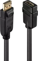 Photo de Câble adaptateur Lindy DisplayPort mâle 1.1 vers HDMI femelle (Type A) 10cm (Noir)