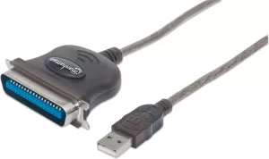 Photo de Cable adaptateur Manhattan USB Type A vers Parallèle DB25 1,8m (Noir)